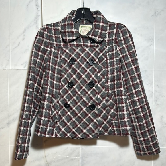 Flying Tomato Jackets & Blazers - - Flying Tomato Checkard Pea coat size S